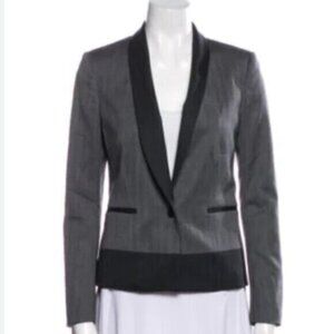 Rag & Bone Gray & Navy Blue Single Breasted Blazer